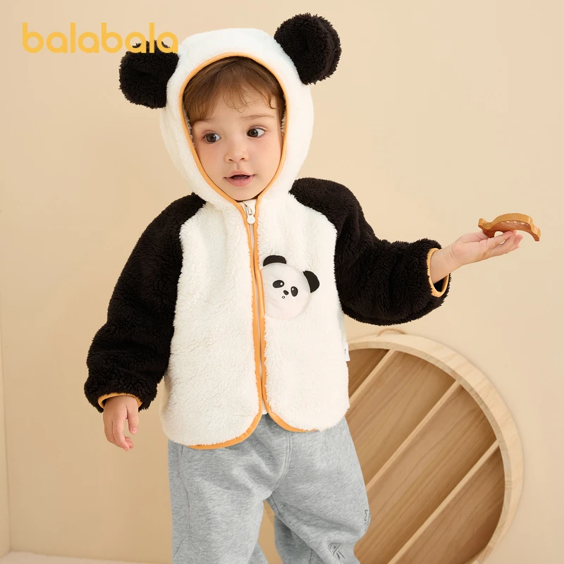 巴拉巴拉儿童外套男童衣服女童秋冬宝宝珊瑚绒童装洋气萌