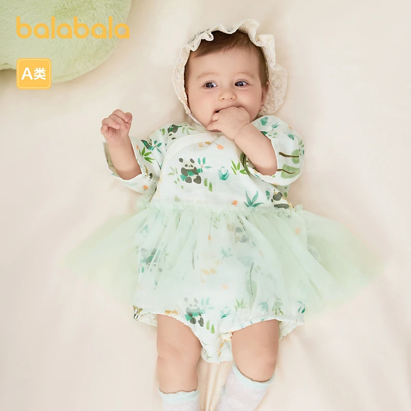 巴拉巴拉婴儿衣服新生儿宝宝包屁衣睡衣夏装舒适国风幼儿婴童幼童