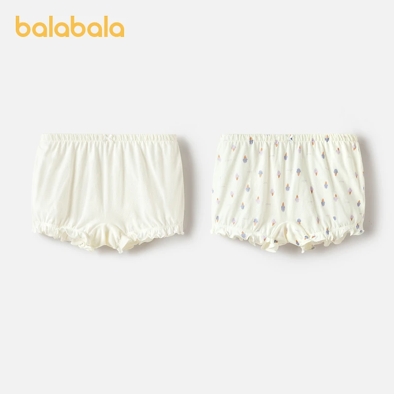 巴拉巴拉儿童内裤女童平角纯棉四角安全打底短裤宝宝两条装