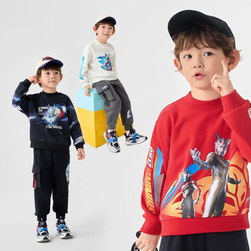 【奥特曼IP】巴拉巴拉男童卫衣加绒半高领秋冬装宝宝休闲上衣百搭