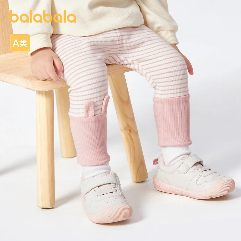 巴拉巴拉女童裤子宝宝长裤打底裤休闲裤秋装条纹拼接幼儿外穿小童