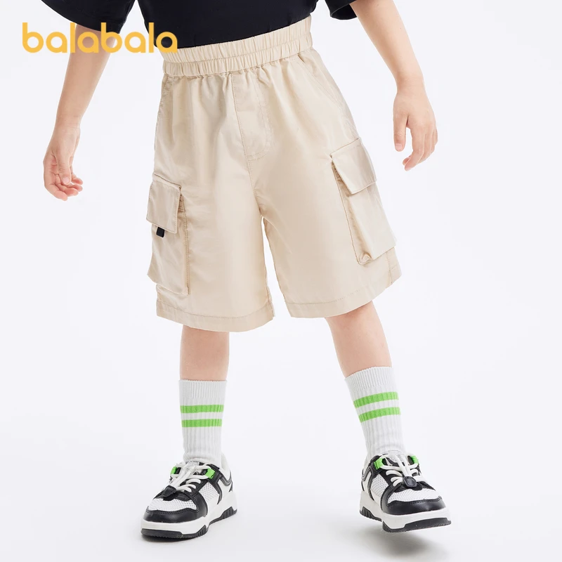 巴拉巴拉男童短裤儿童裤子新款中裤夏装工装裤运动裤中裤纯色