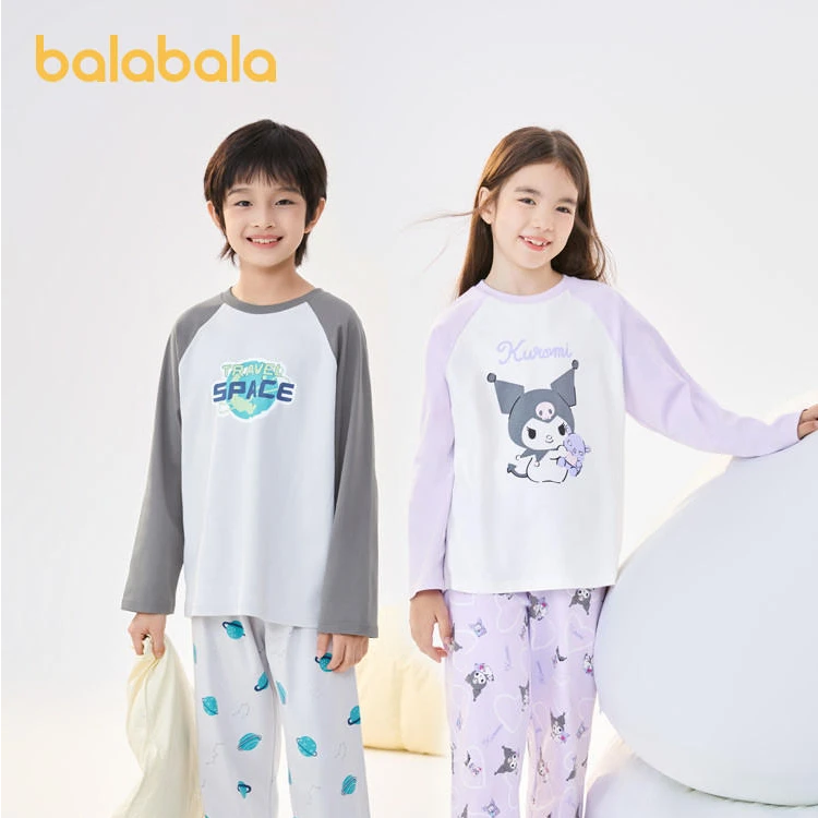 巴拉巴拉儿童睡衣套装纯棉秋季女童家居服小童新款宝宝