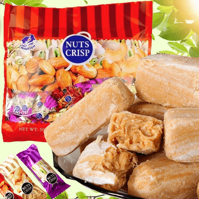 网红果仁酥糖500克一袋办公室休闲零食