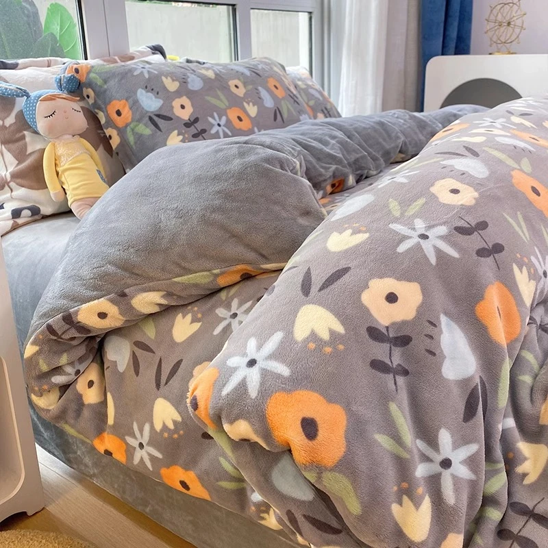 加厚被罩冬季牛奶绒单被套150x200x230保暖珊瑚绒法兰绒双人床品