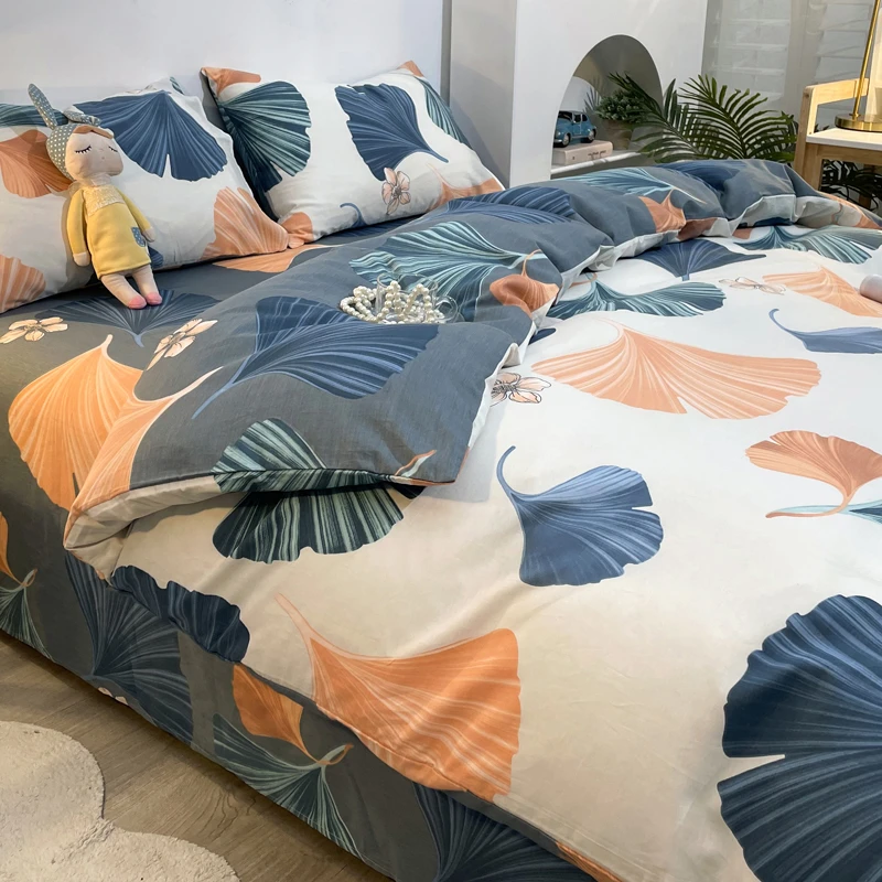 简约北欧风纯棉被套单件100全棉斜纹棉被罩150x200双人裸睡单人