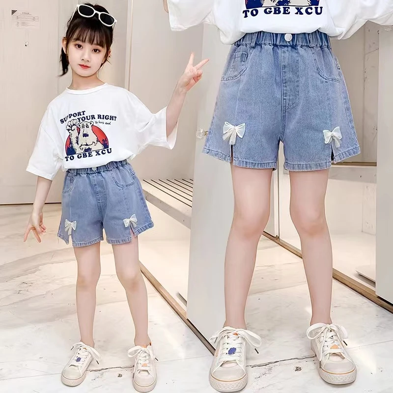 2025夏季新款女童牛仔短裤时尚儿童外穿休闲裤中大童夏季薄款热裤