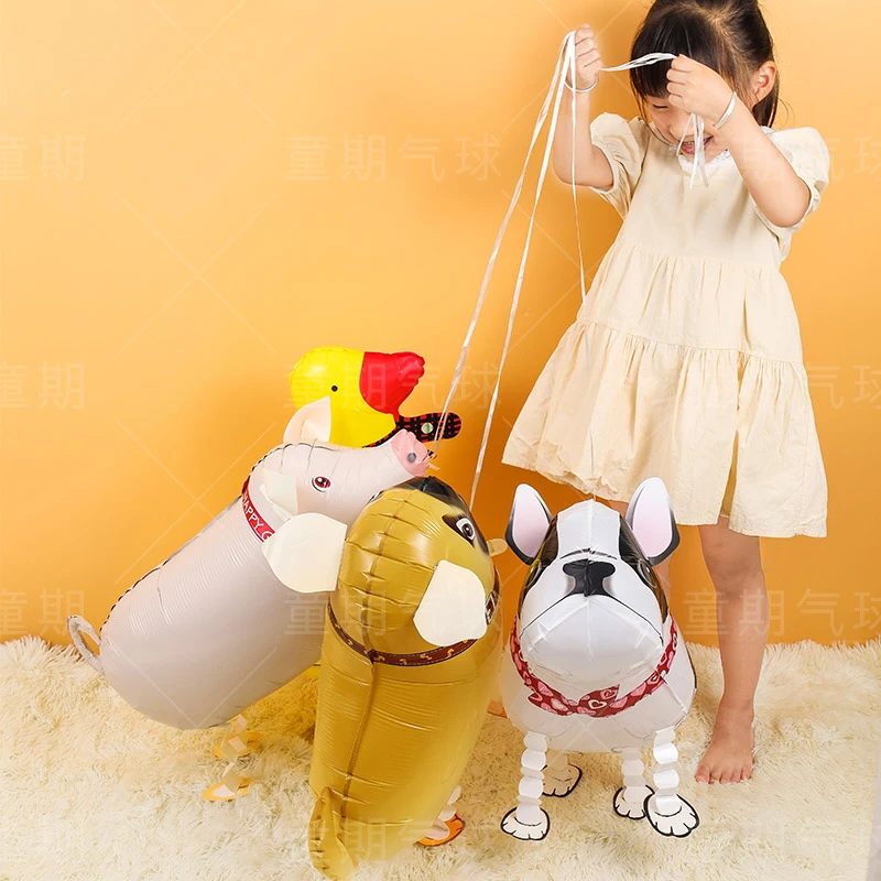 【童娃】小红书同款走路气球3D立体气球网红宠物多种卡通动物气球