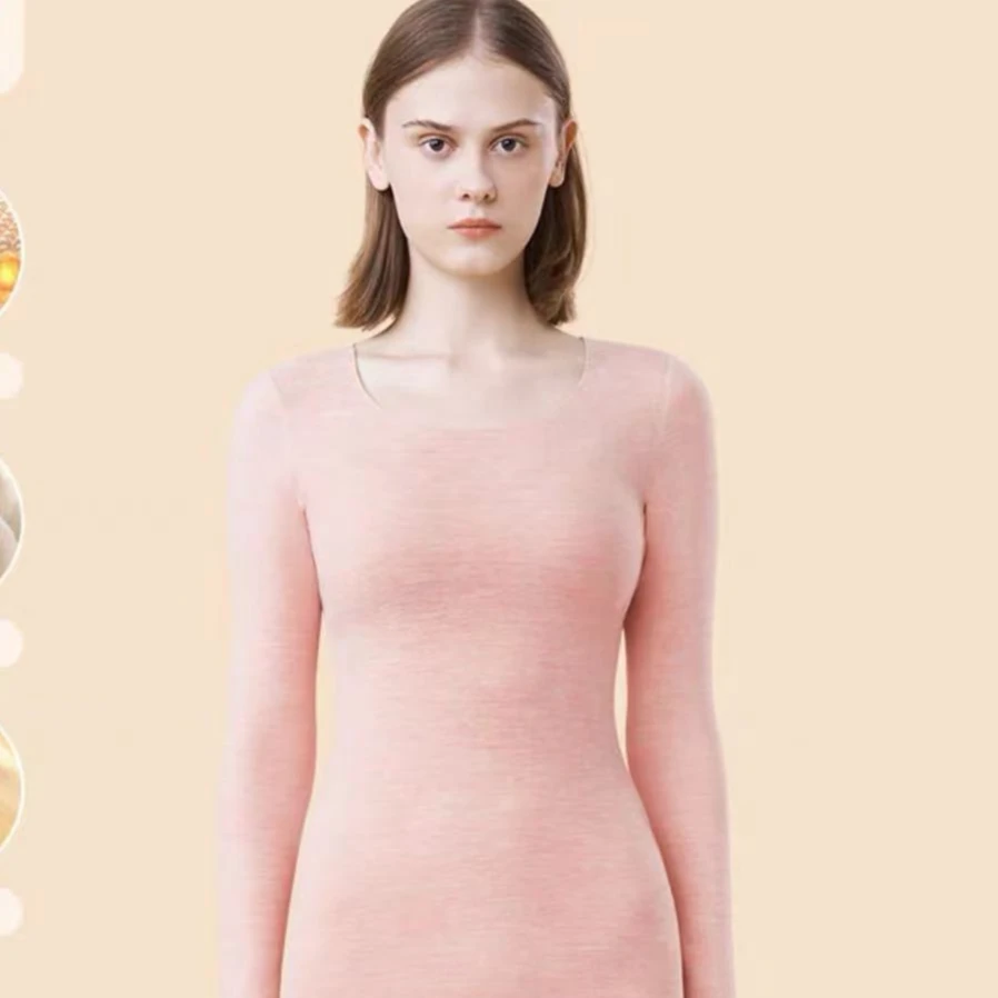 德容无痕保暖内衣套装女士加厚双面磨毛套装