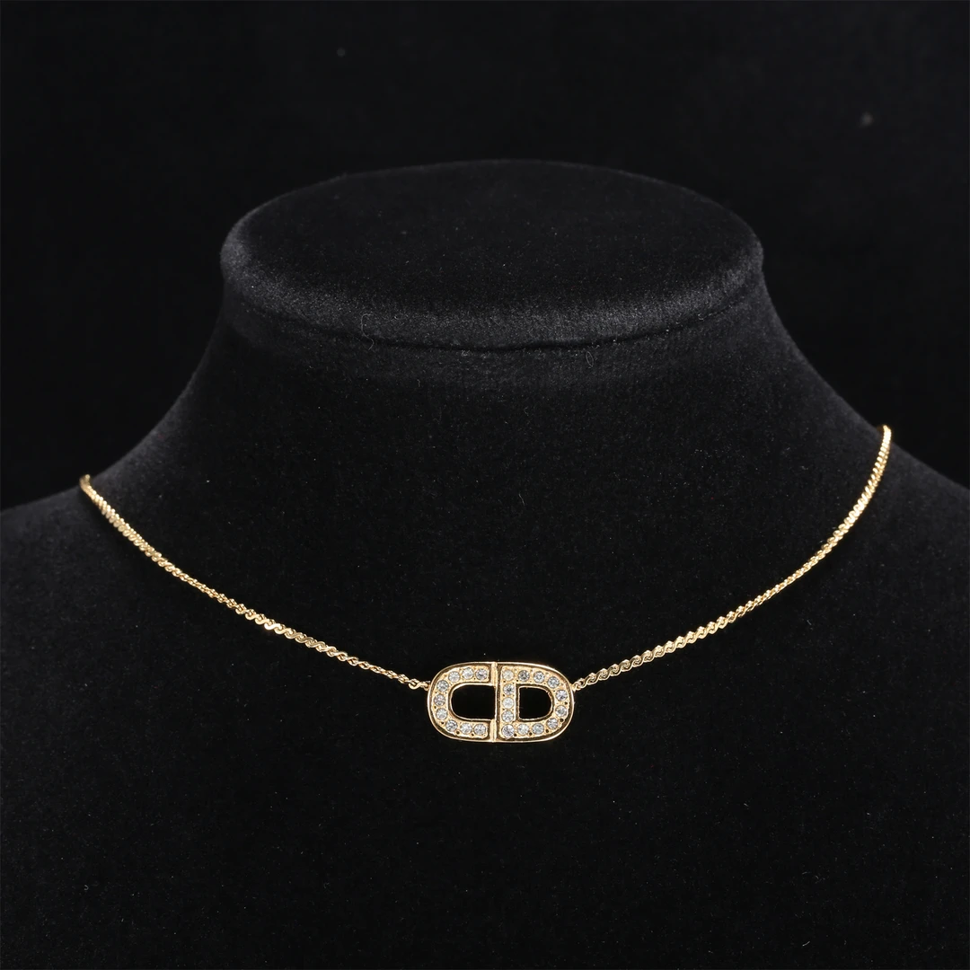 95新 DIOR/迪奥 小花Jerry P214137934 CD项链 合金