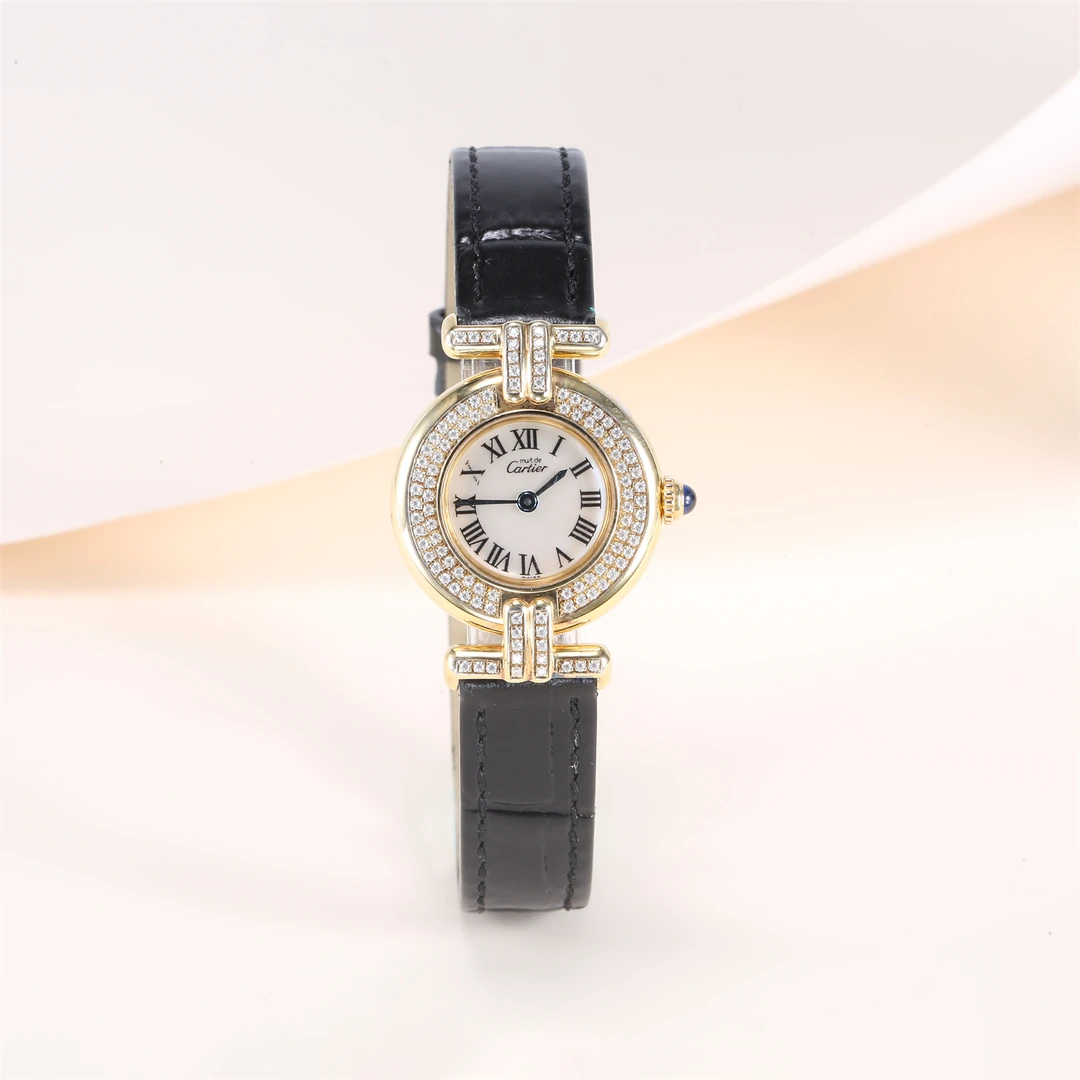 95新 Cartier/卡地亚 小花璐璐P224829096 金包银镶钻中古表24mm
