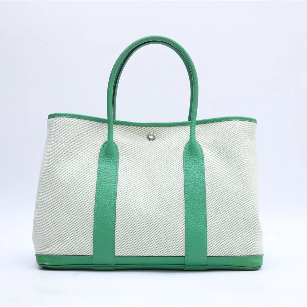 99新 Hermes/爱马仕 小花璐璐P244069140 花园包36 竹子绿 框R