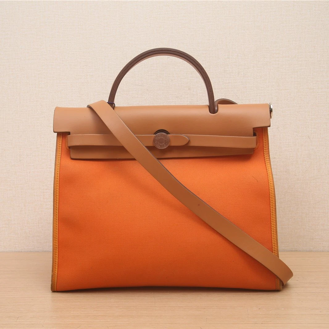 95新 Hermes/爱马仕 小花璐璐P202648945 Herbag 31 爱马仕橙 框P