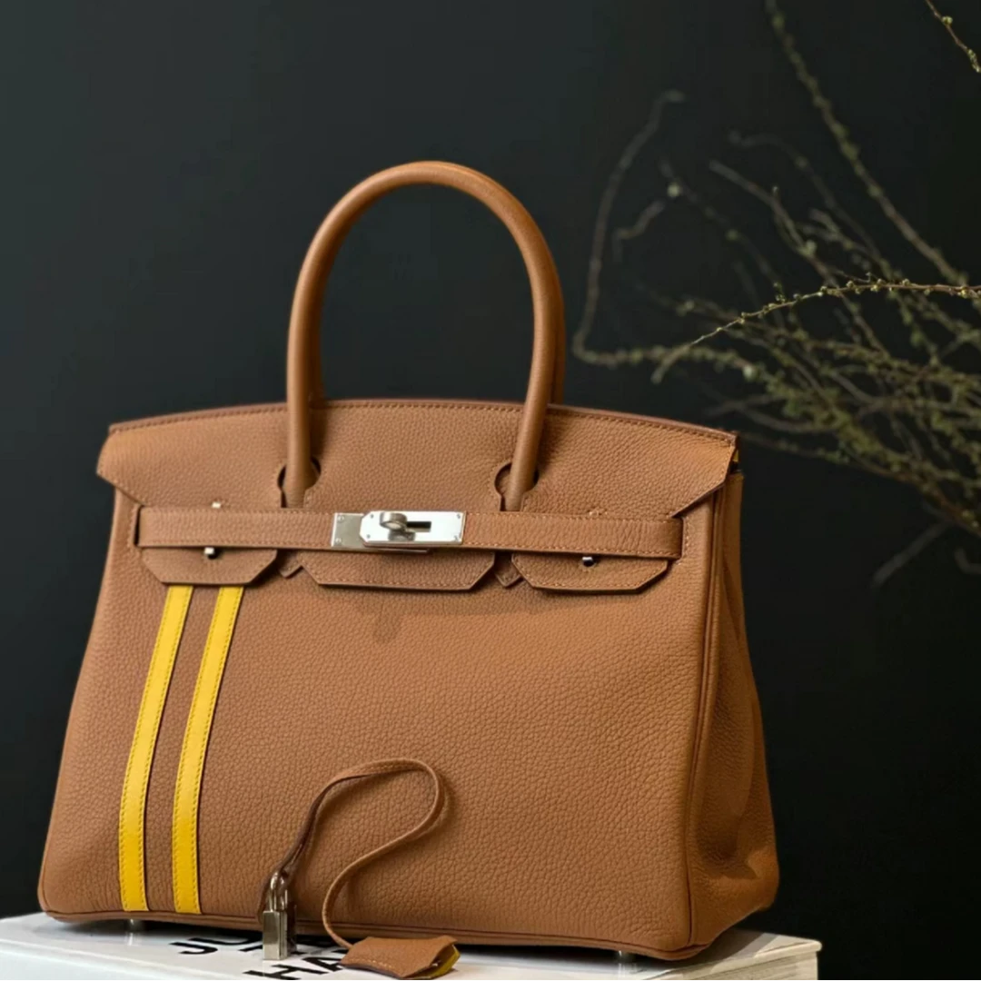 99新 Hermes/爱马仕 小花柳 P212078434 Birkin30金棕色 C刻包