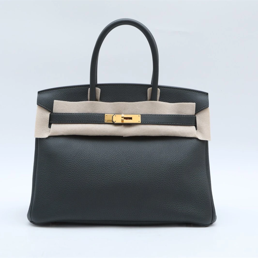 99新 Hermes/爱马仕 小花璐璐P244170563Birkin 30 英国绿 X刻 包