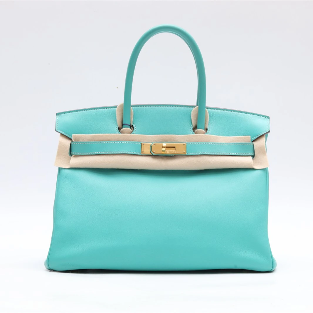 99新 Hermes/爱马仕 小花璐璐P244275093 Birkin30 维罗纳绿 框N