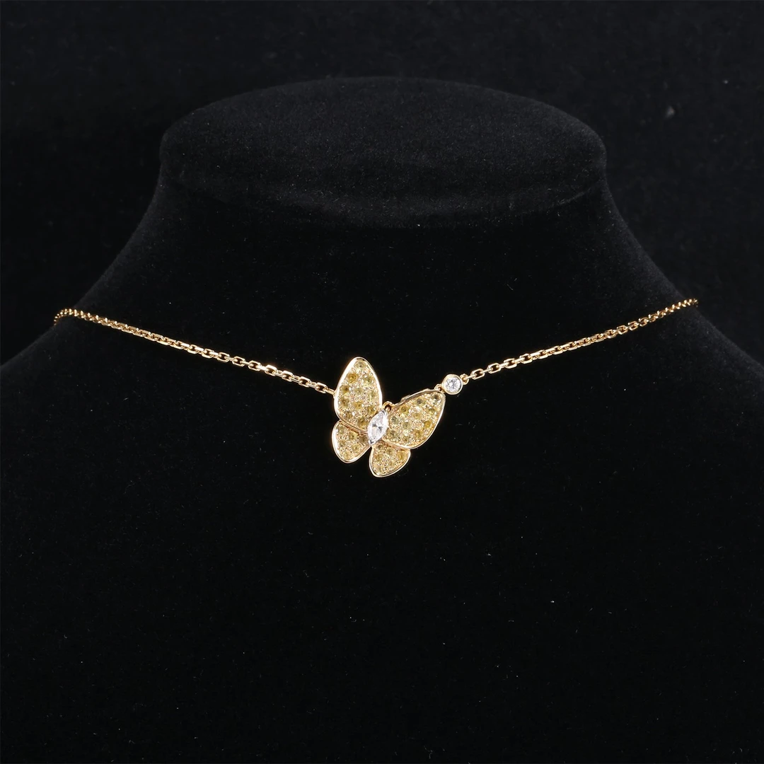 99新 梵克雅宝 小花Jerry P224726243 two butterfly  满钻 蝴蝶