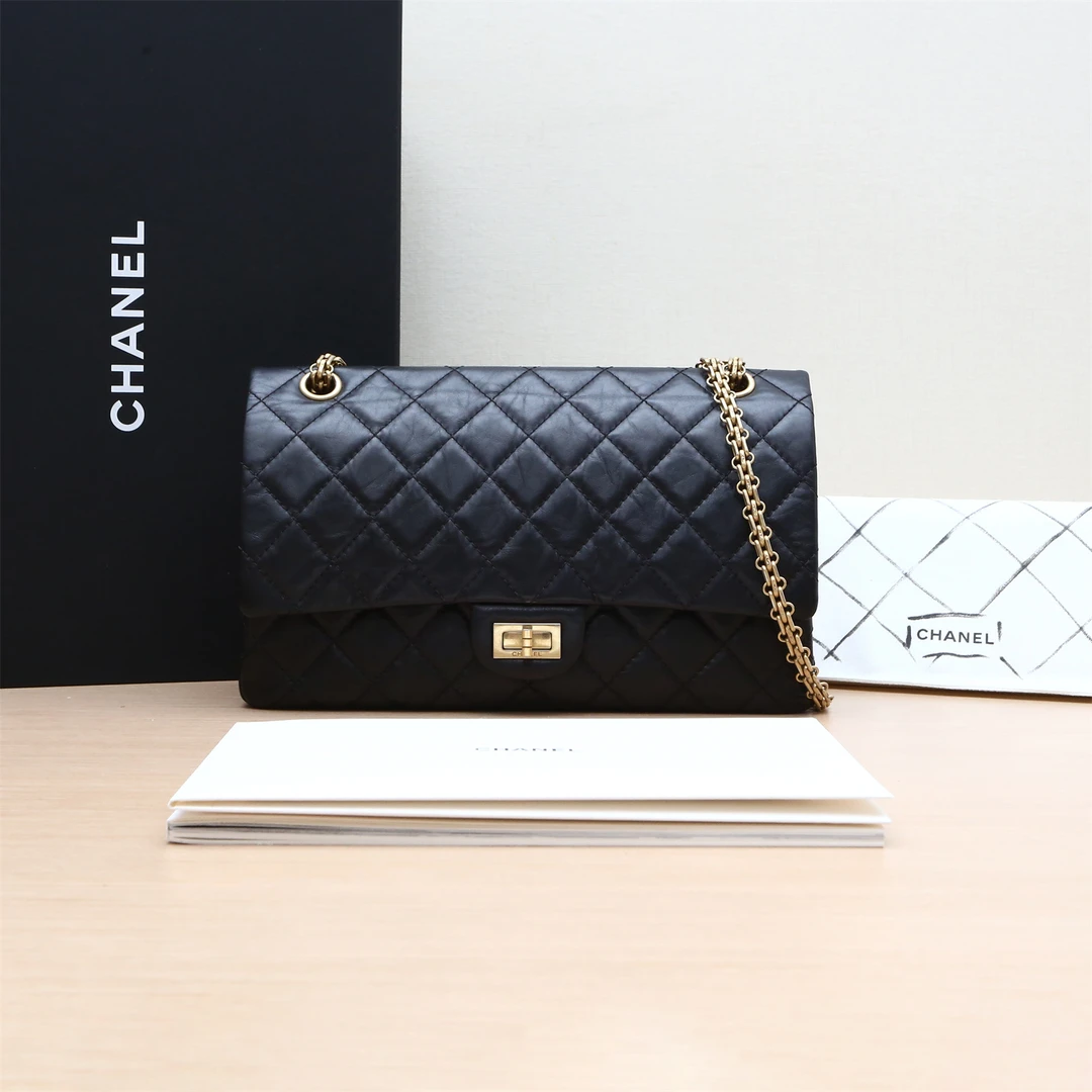 99新 Chanel/香奈儿 小花璐璐P214871688 2.55 大号 28开 金扣