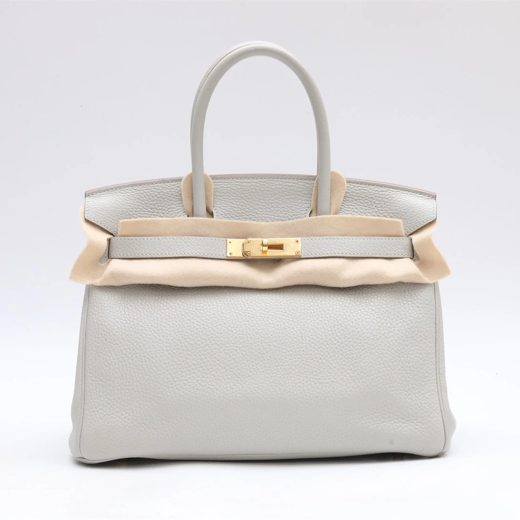 99新 Hermes/爱马仕 小花柳 P234448752 Birkin 30 珍珠灰 D刻