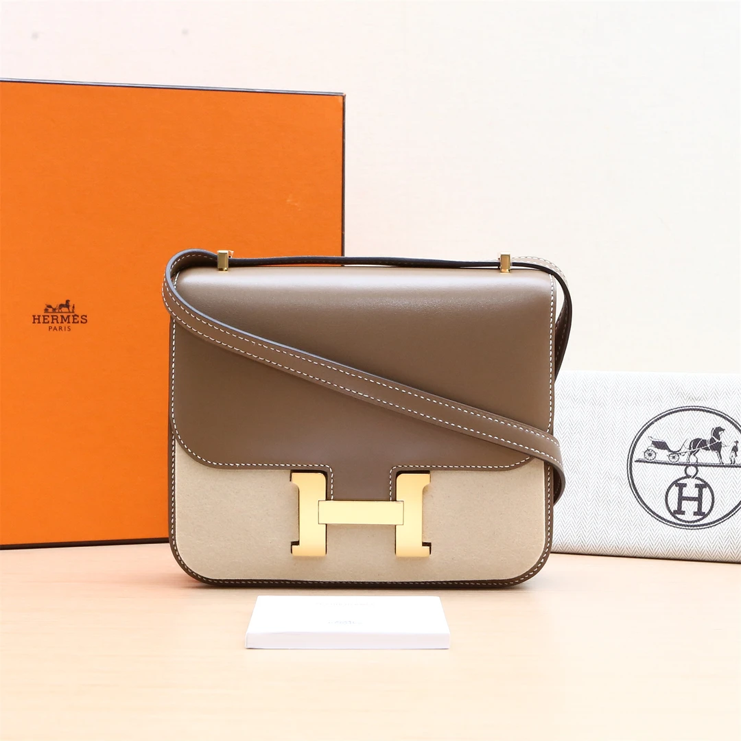 99新 Hermes/爱马仕 小花柳 康康 19 大象灰 Tadelakt皮 Y刻