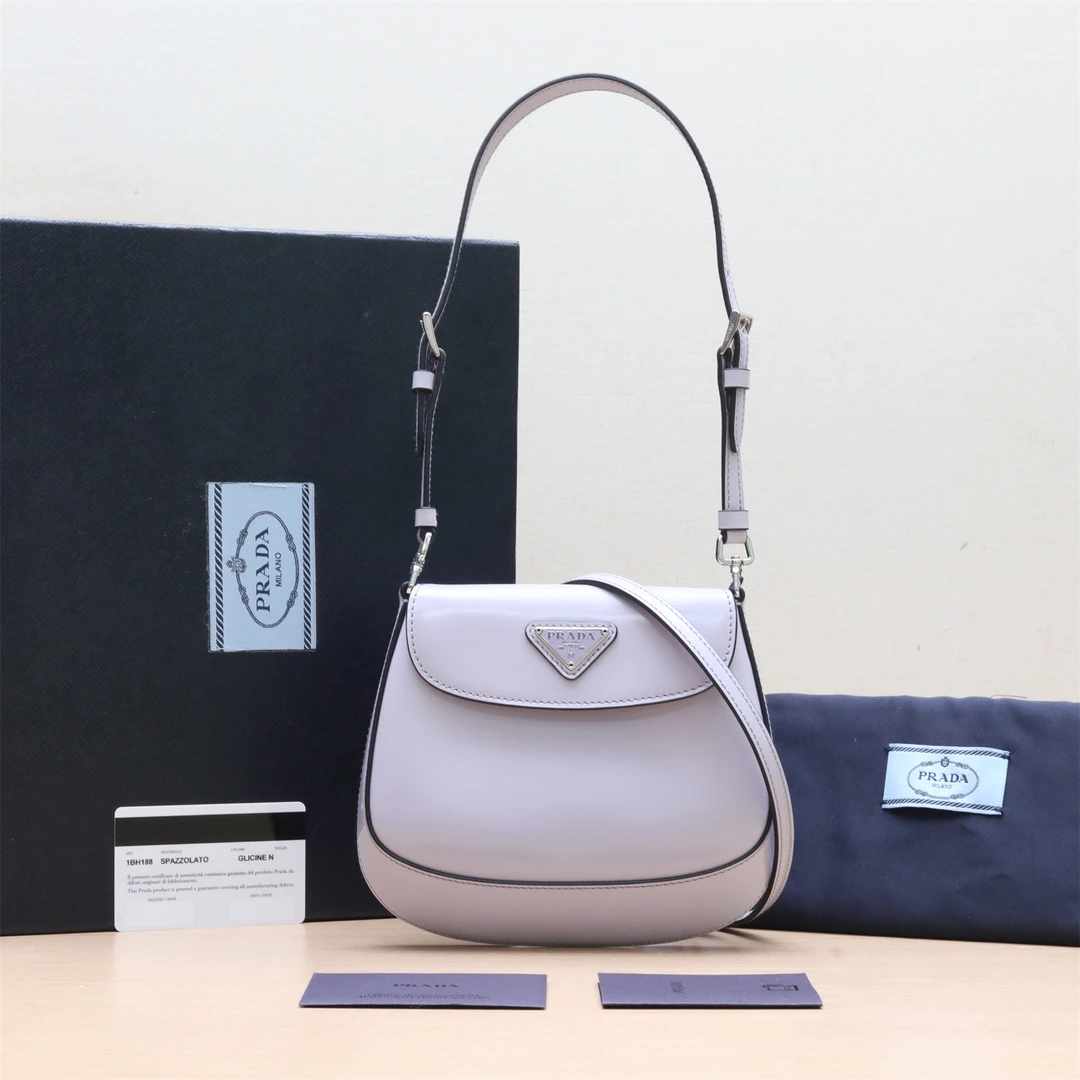 99新 Prada/普拉达 小花璐璐4758492 Cleo 小号 香芋色