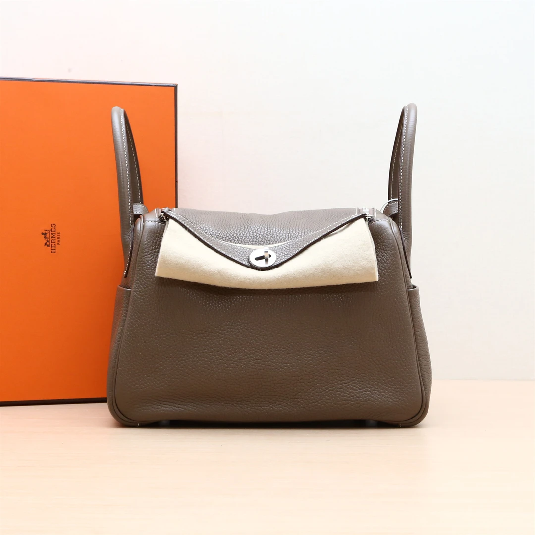 99新 Hermes/爱马仕 小花Jerry P224827640 单肩包30 大象灰 A刻