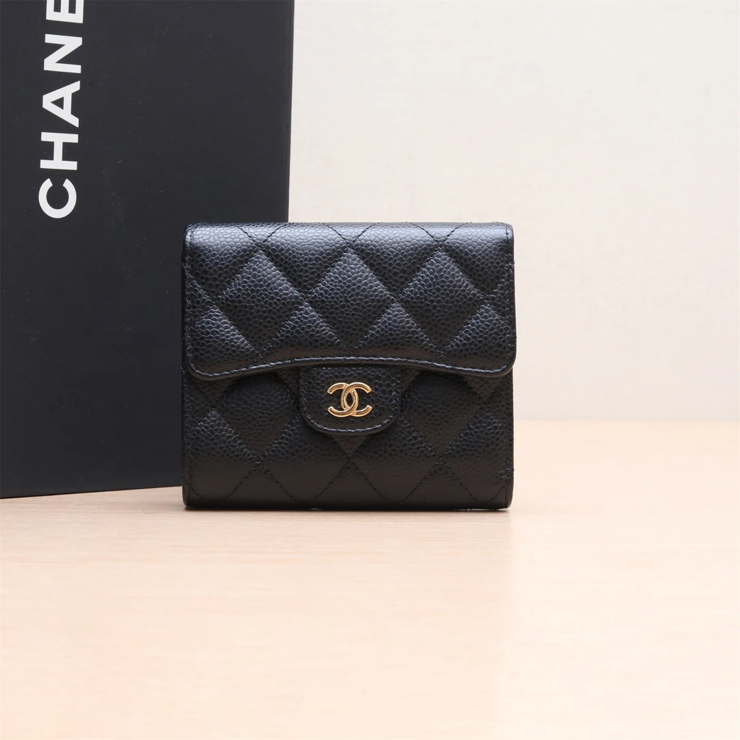 99新 Chanel/香奈儿 小花璐璐P244378754 CF 短款口盖钱包 26开