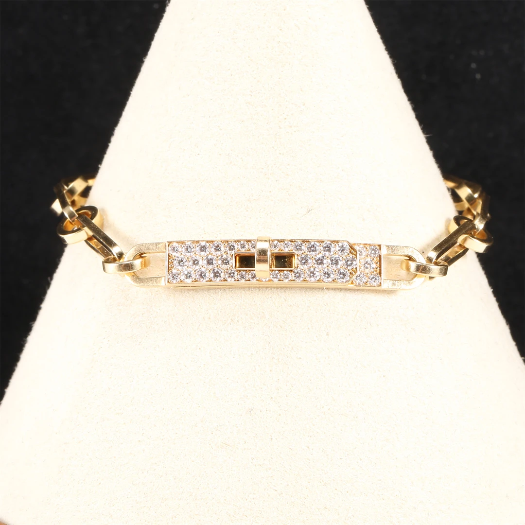 99新 Hermes/爱马仕 小花Jerry P234244817 kellychain手链 半钻