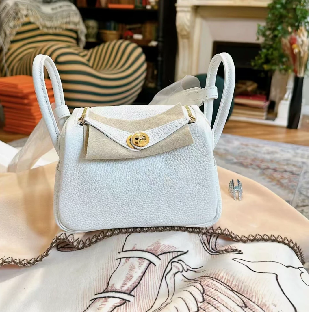 全新未使用 Hermes/爱马仕 小花璐璐TP026805 LindyMini新白色B刻