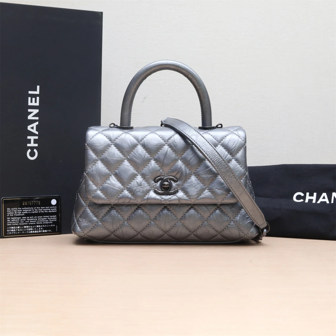 95新 Chanel/香奈儿 小花Jerry P234449528 Handle 小号 银色29开
