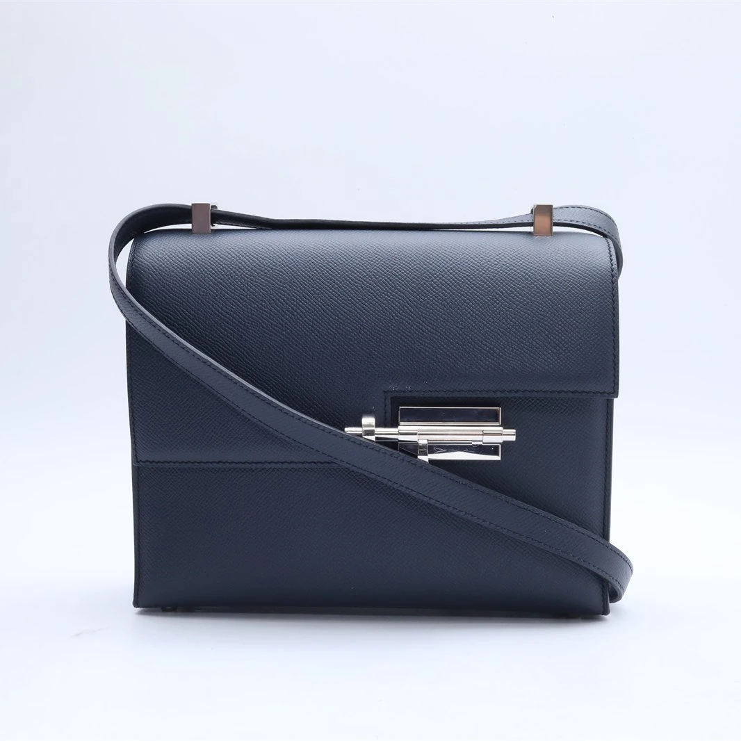 99新 Hermes/爱马仕 小花Jerry P234244754 Verrou23印度蓝单肩包