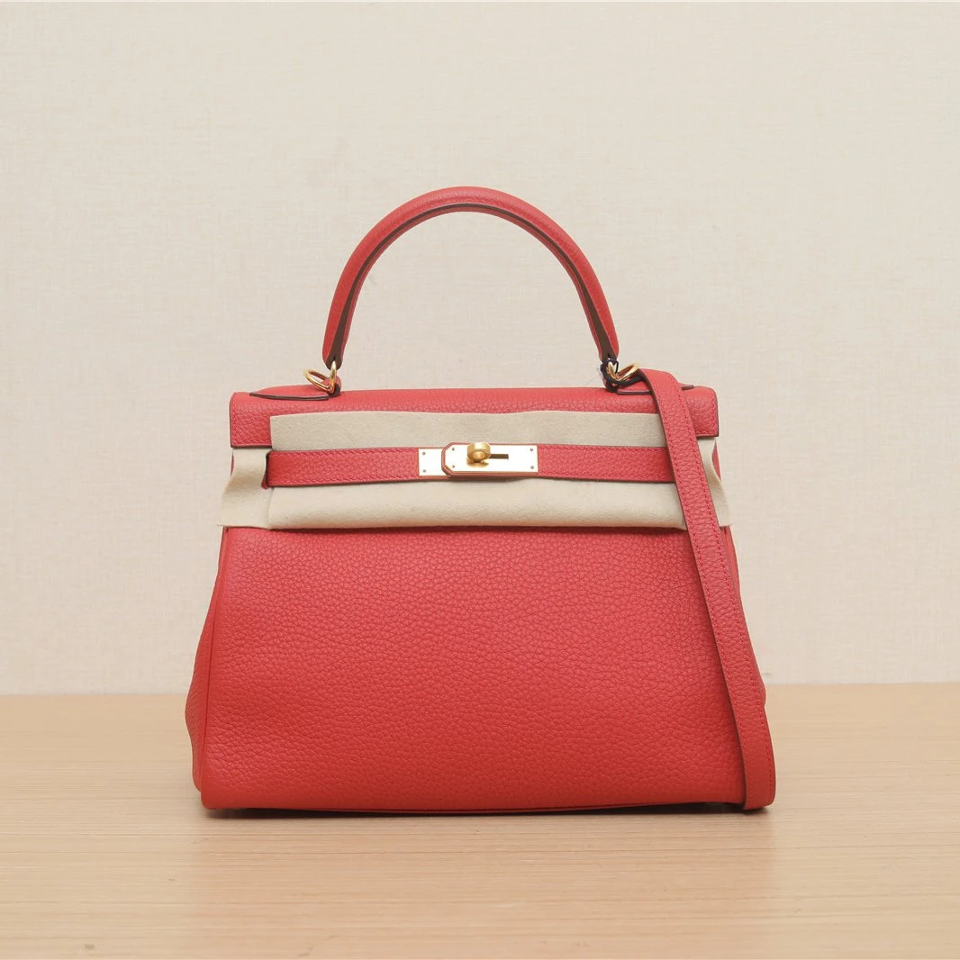 99新 Hermes/爱马仕 小花璐璐P241992448 Kelly 28 番茄红 A刻