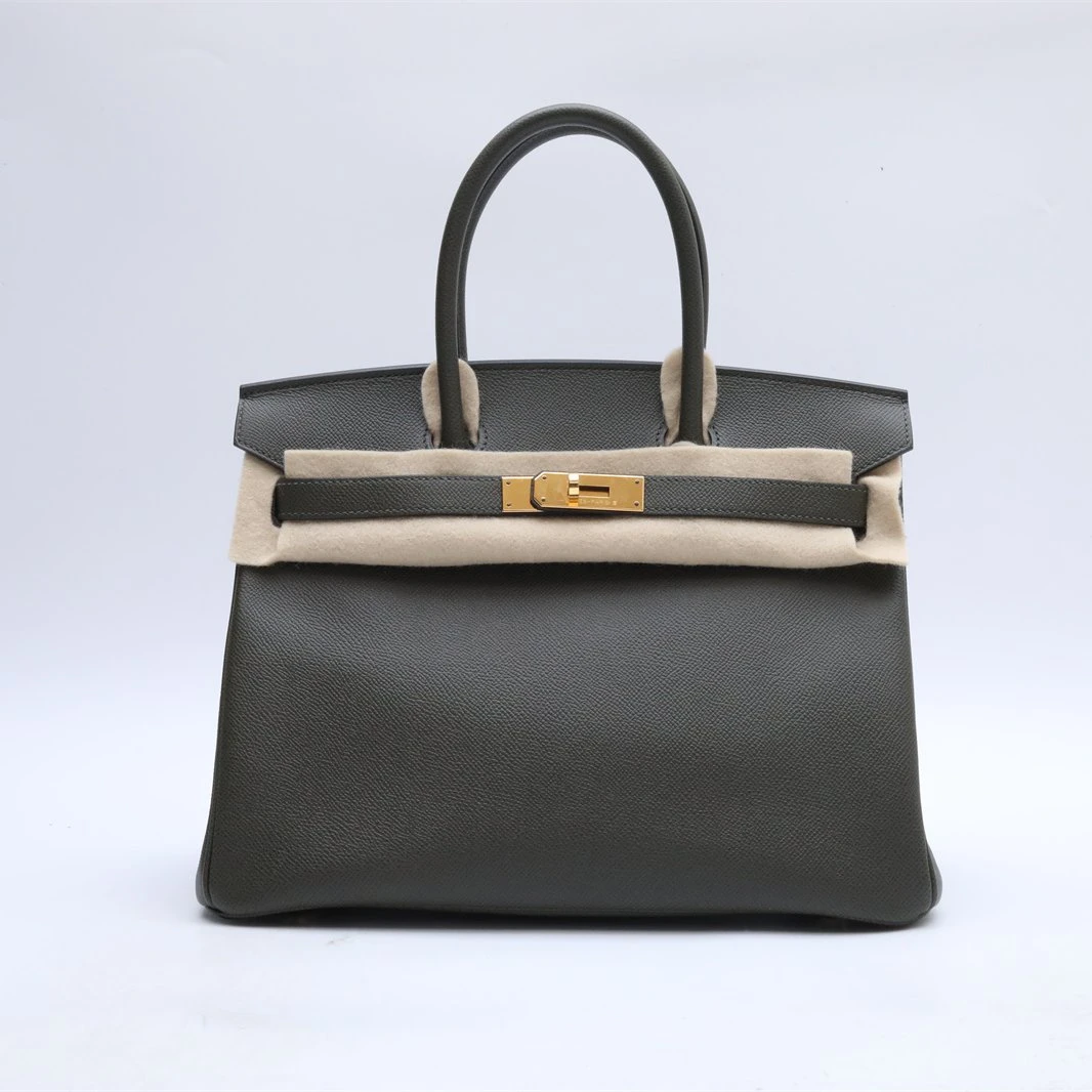 99新 Hermes/爱马仕 小花璐璐P234864016 Birkin 30橄榄绿 Y刻 包