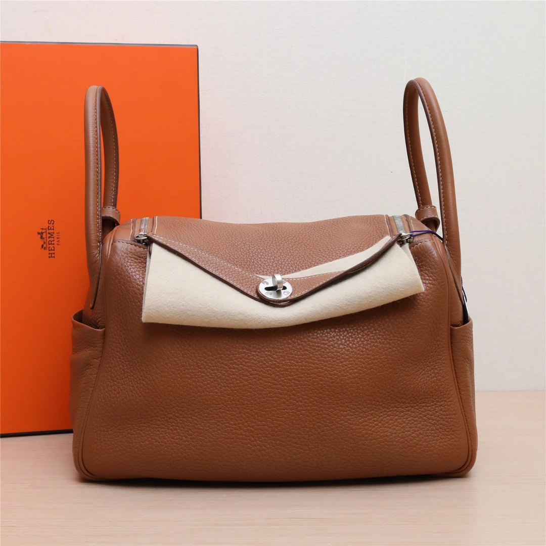 95新 Hermes/爱马仕 小花Jerry P223189001 单肩包30 金棕色框R