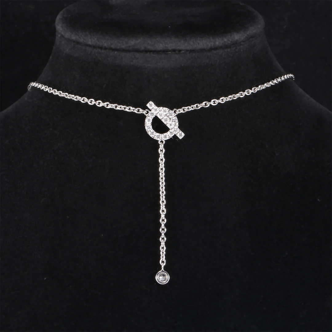 99新 Hermes/爱马仕 小花柳 P234347810 Finesse 小Q 项链
