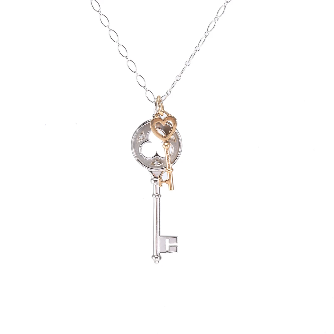 99新 Tiffany & Co./蒂芙尼 小花柳 Tiffany 钥匙项链