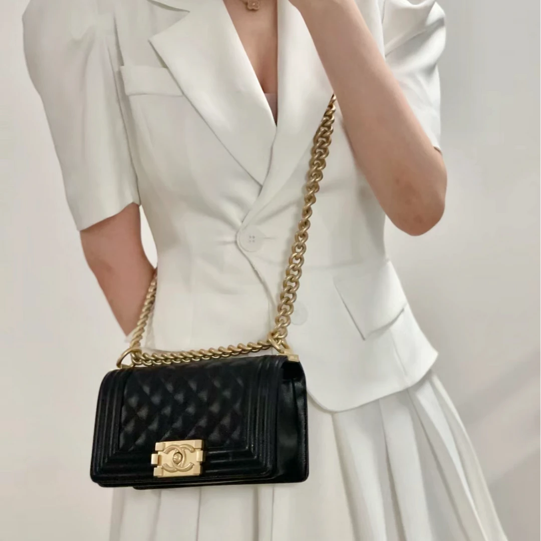 99新 Chanel/香奈儿 小花66 P223856145 Leboy小号29开 金扣包