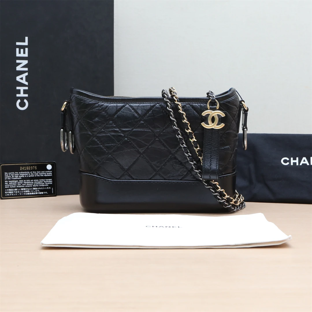 99新 Chanel/香奈儿 jf-240 小花Jerry 流浪小号 黑色 24开包