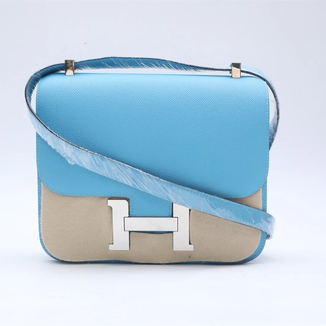 99新 Hermes/爱马仕 小花璐璐P234654865康康24 北方蓝 D刻