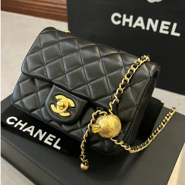 99新 Chanel/香奈儿 小花柳  口盖包 方胖子 金球 30开 包
