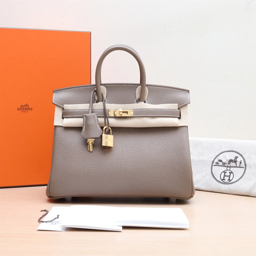 99新 Hermes/爱马仕 小花Jerry P234865446 Birkin25大象灰 B刻包