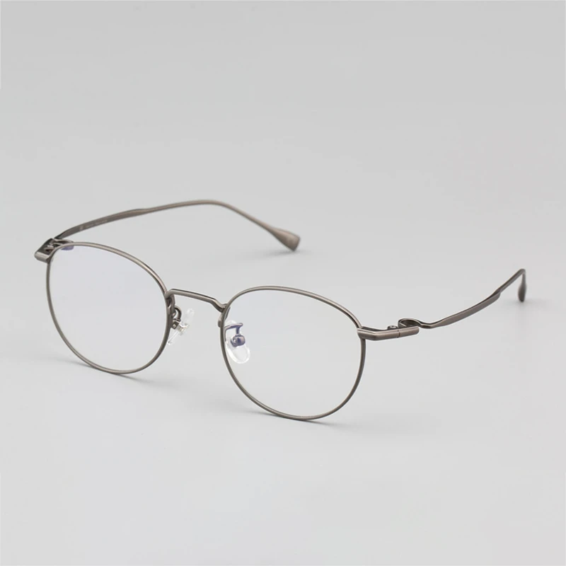 文艺眼镜框男超轻纯钛眼镜架女全框配防蓝光变色近视镜圆框22001