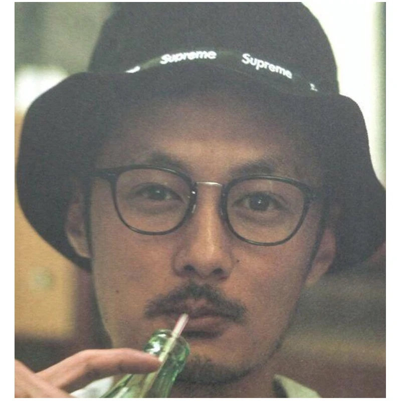 judy余文乐眼镜复古中金眼镜框男手工板材框架女配近视镜黑框1031