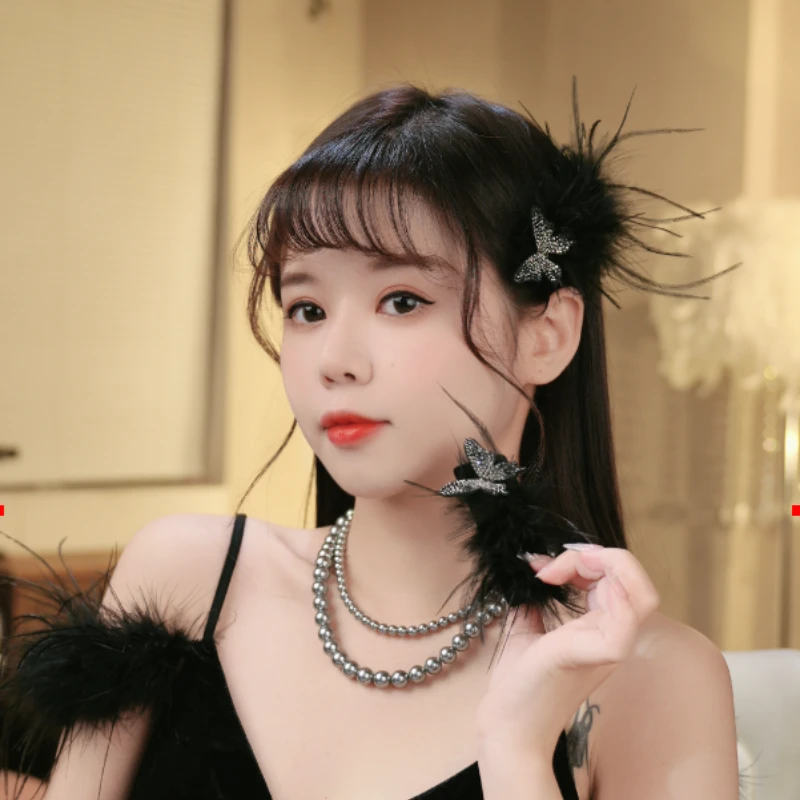 （化蝶）F3722发夹头饰手工复古发夹时尚仙女百搭发卡网红超仙边夹