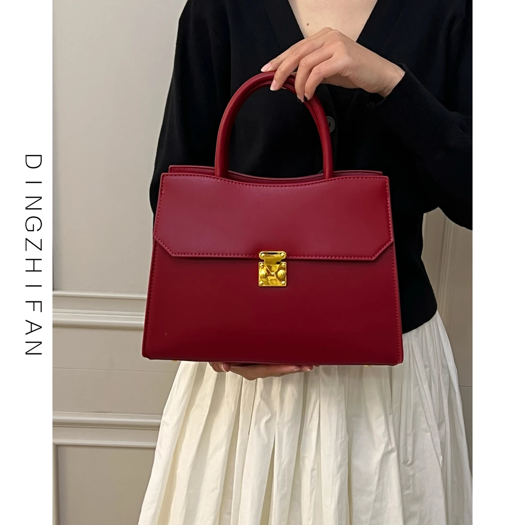 定制范 高级感小众铂金包手提婚包女新娘礼物大容量单肩斜挎包包