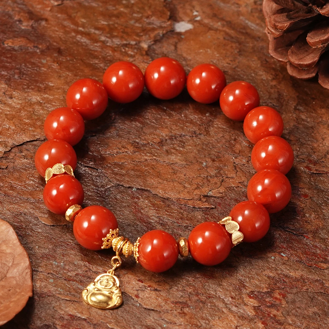 【婧婧精选】臻品 瓦西南红手串单圈DIY18k金 高级大气