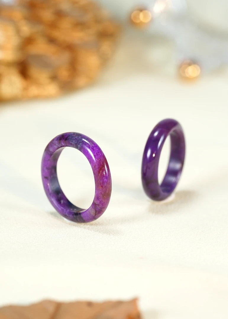 【婧婧精选】臻品 ·  玉化料艳紫舒俱来戒圈  多样性发其一