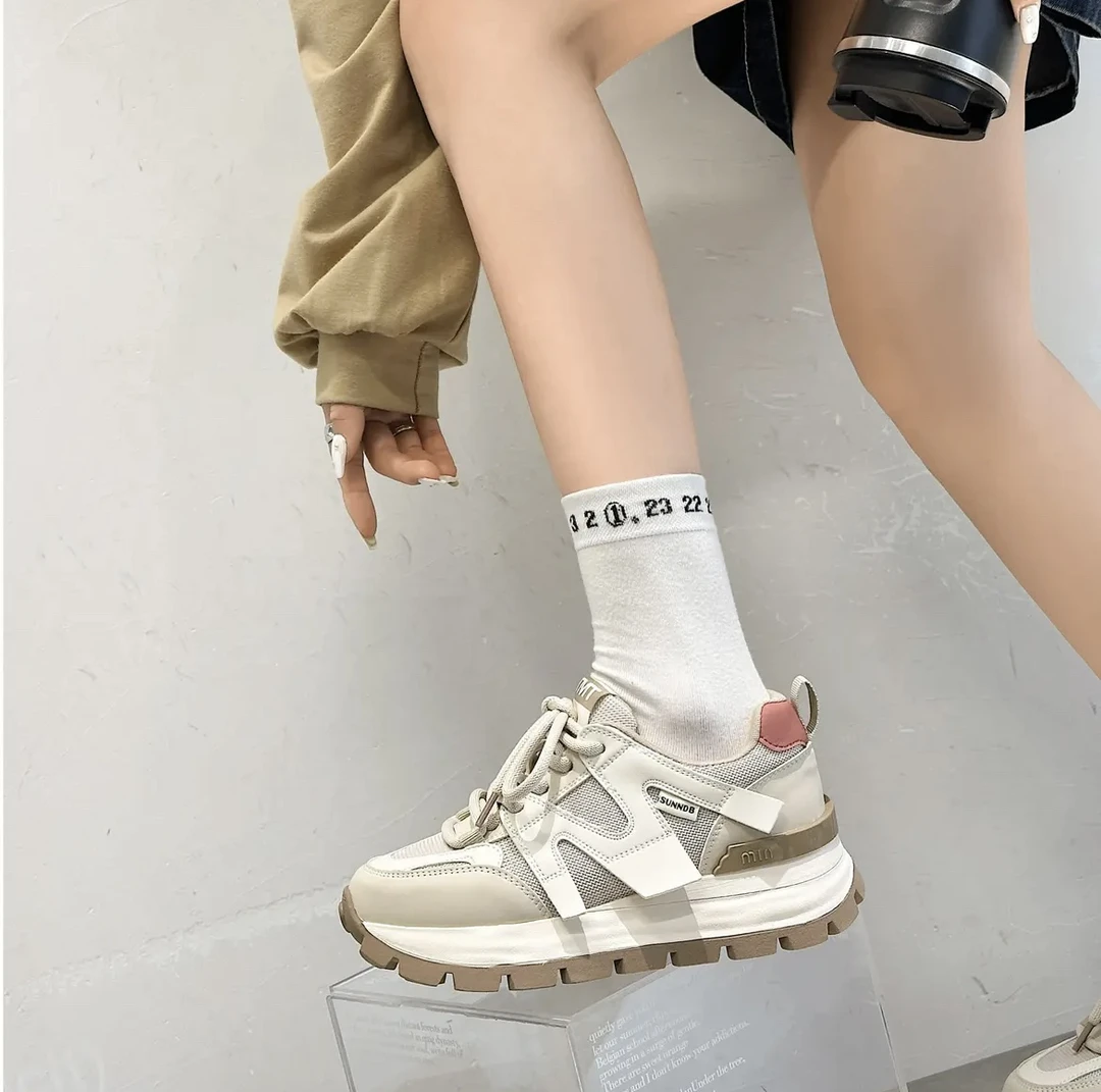 春秋华夫阿甘时尚舒适鞋女百搭休闲运动老爹鞋女