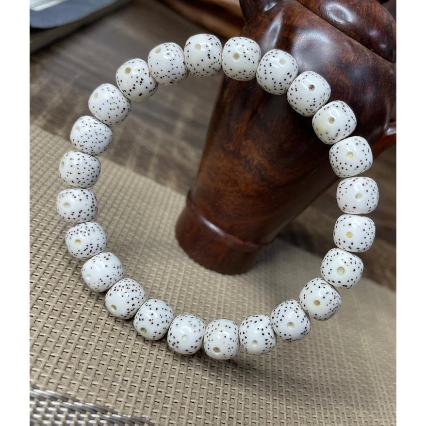 收藏级星月菩提手串月朗星稀无连星小留白原生态顺白素珠单圈佛珠