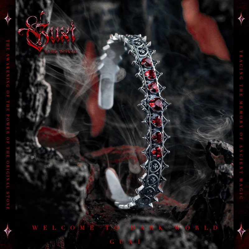 GUXI/古西 925银手镯 【祭月】原创设计银手环男士高级感送男友礼物